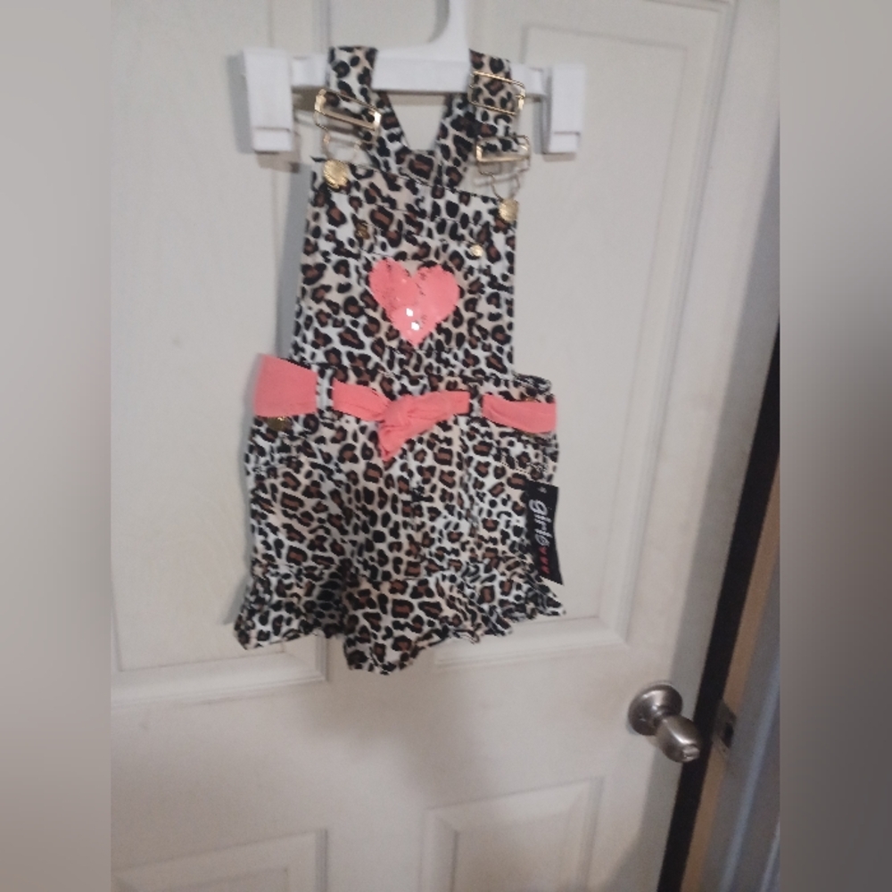 Leopard Print Overalls with Pink Accents Jumpsuit